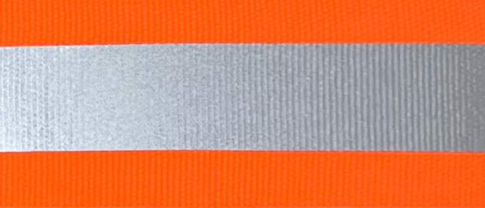 TG05 4+2 Neon Orange Printed Reflective Narrow Woven