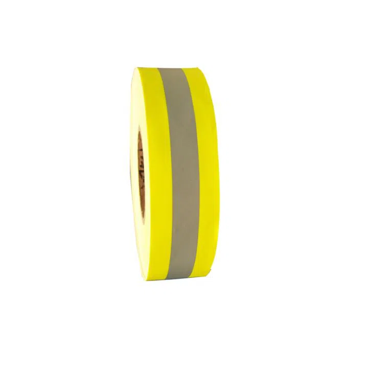 DM 1991 Flame Resistant Aramid Yellow/Silver/Yellow Reflective Fabric